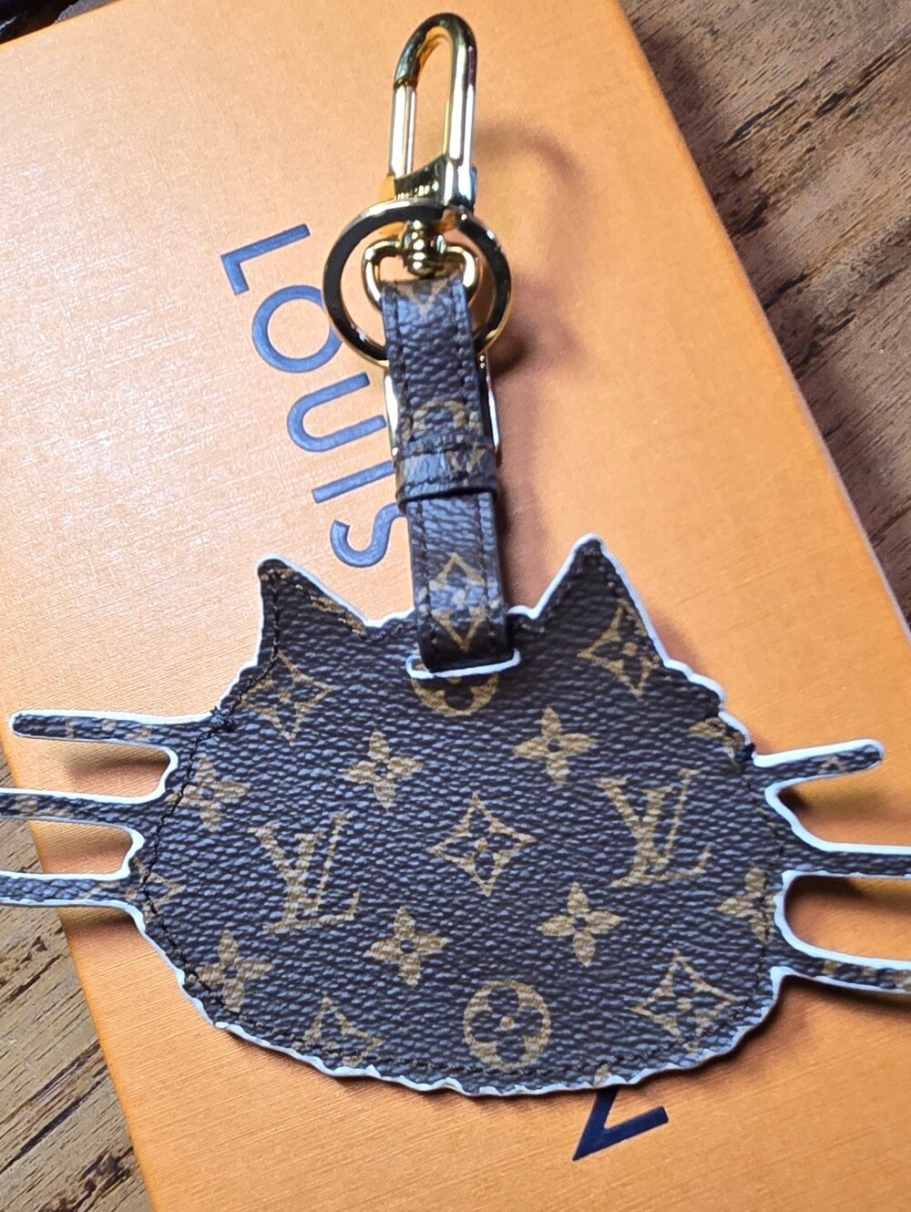 #129 - RARE LOUIS VUITTON Grace Coddingtom Catogram gray cat epi charm MP2282 - Picture 2 of 11